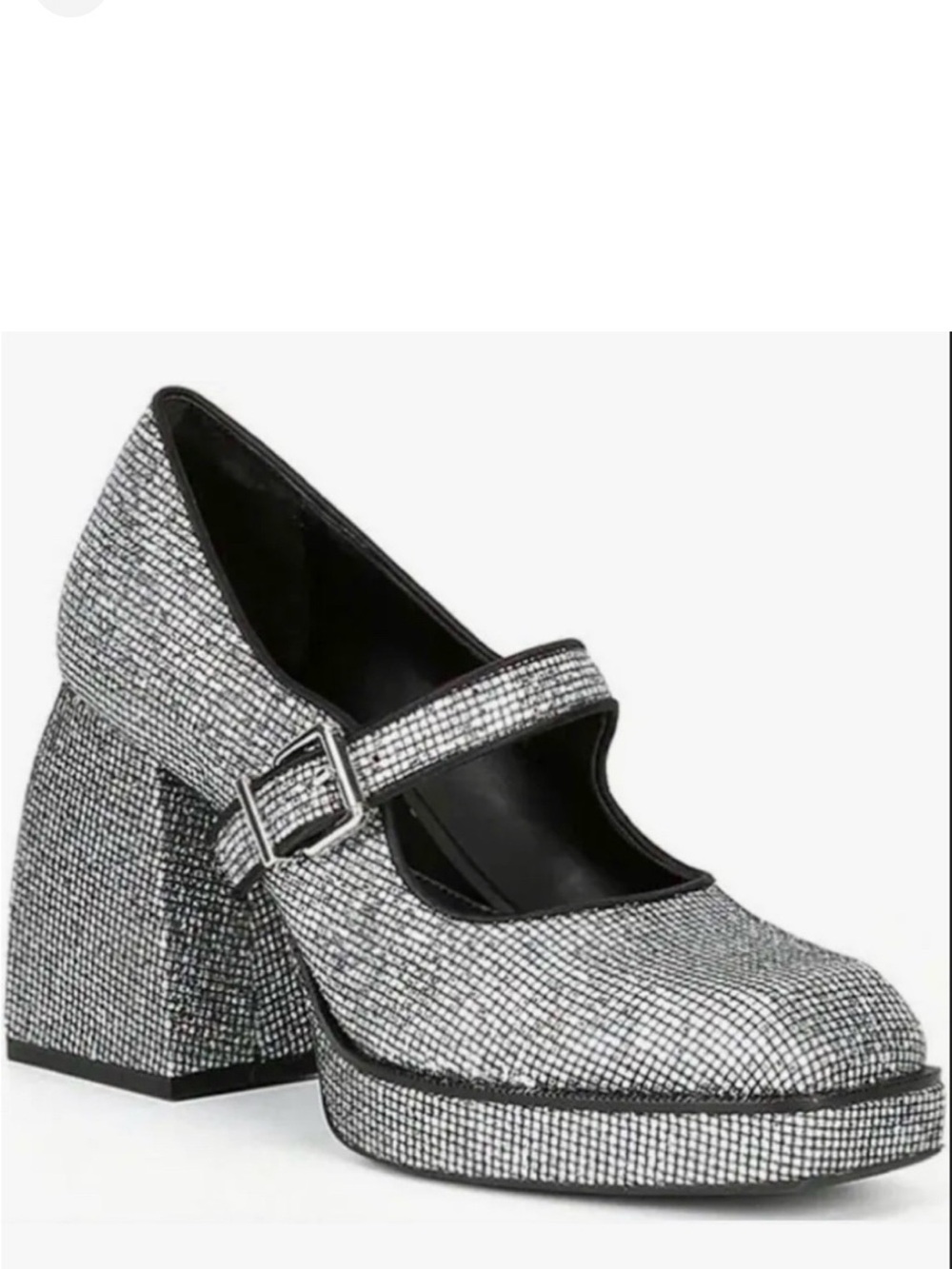 NIB Gianni Bini Sparkle Mary Jane Platform Heels - Silver